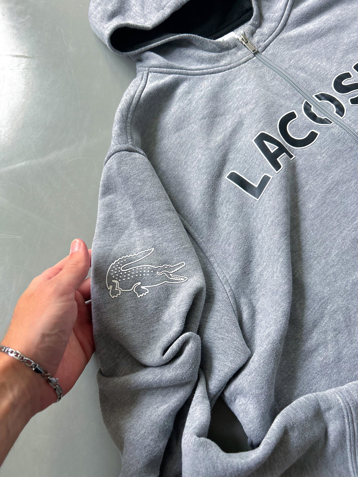 Lacoste Vintage Zip Hoodie | L