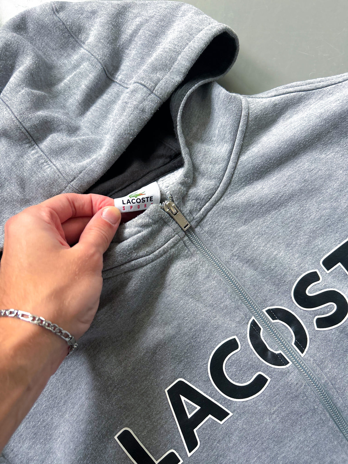 Lacoste Vintage Zip Hoodie | L