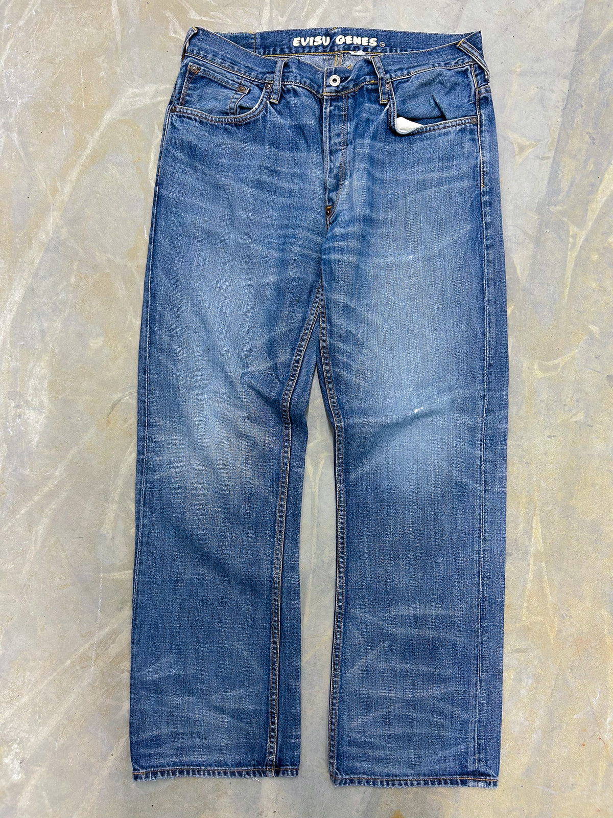 Evisu Vintage Baggy Jeans | Fittet L 34/34